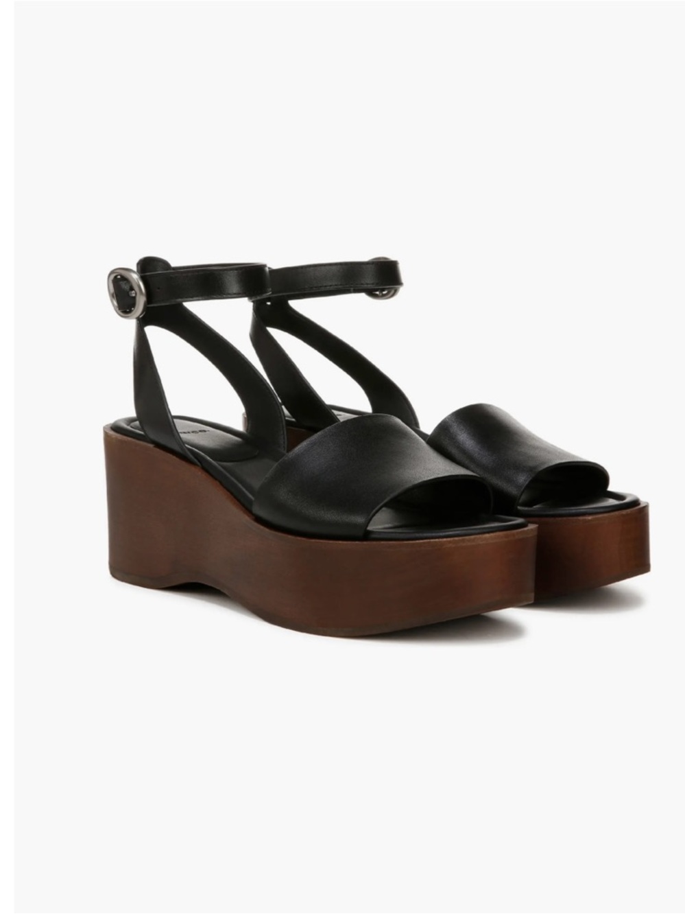 Vince Phillipha Black Chocolate Platform Leather Women’s Sandal Size 9.5 NIB